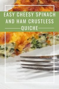 Easy ham, cheese, spinach quiche