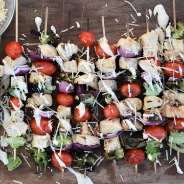 Grilled Chicken Caesar Salad Skewers 9