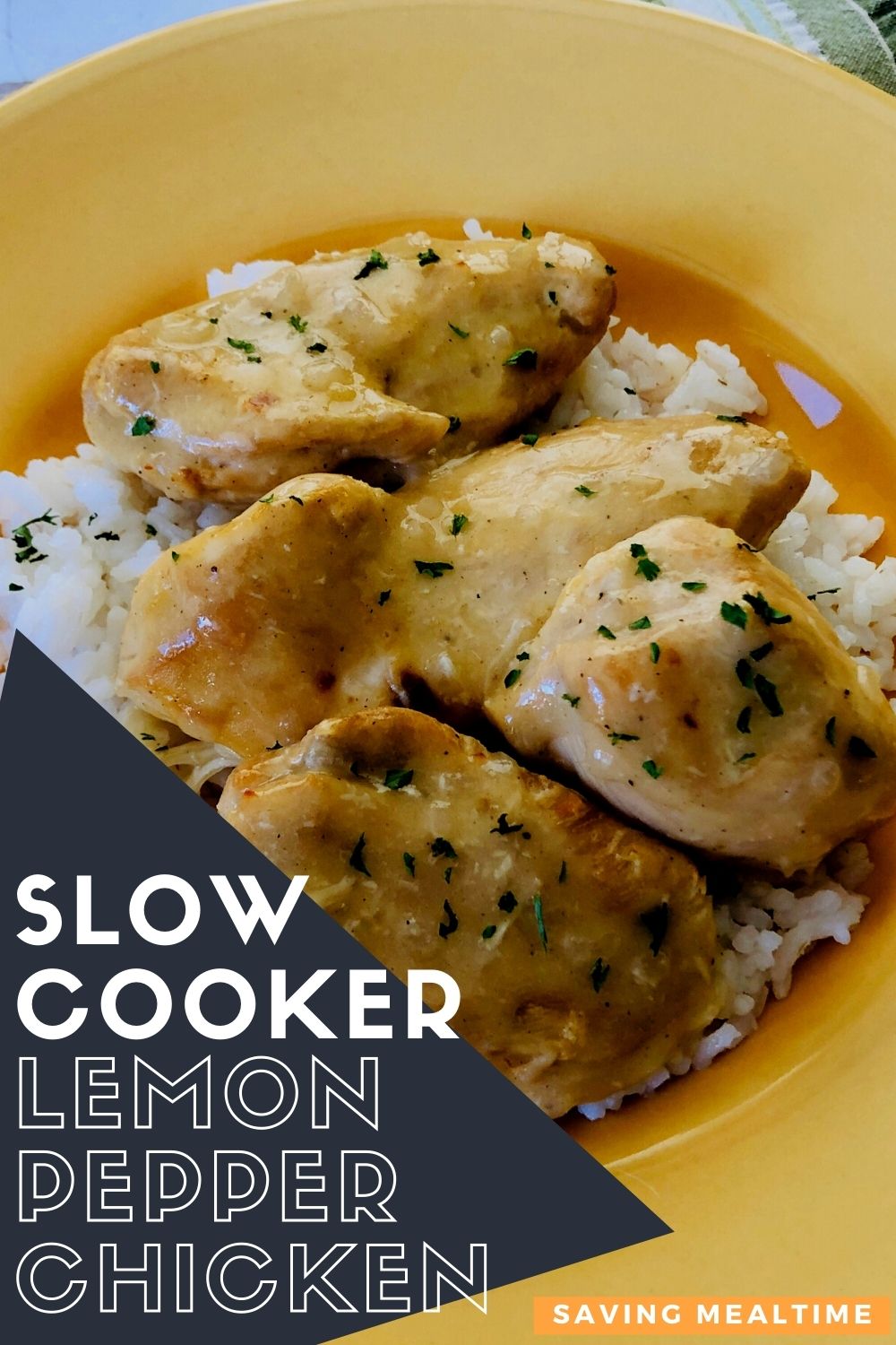 Slow Cooker Lemon Pepper Chicken - Saving Mealtime