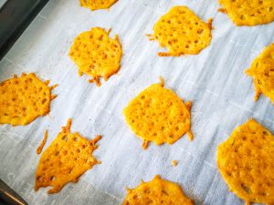Browned Cheese Crisps