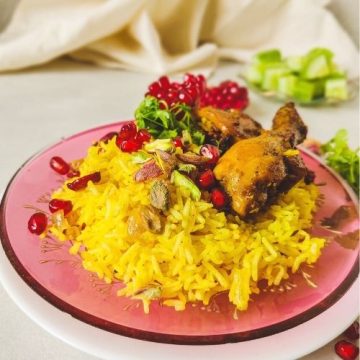 Persian Honey Glazed Chicken with Bejeweled Rice