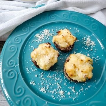 Grilled Stuffed Mushrooms with Cream Cheese and Parmesan