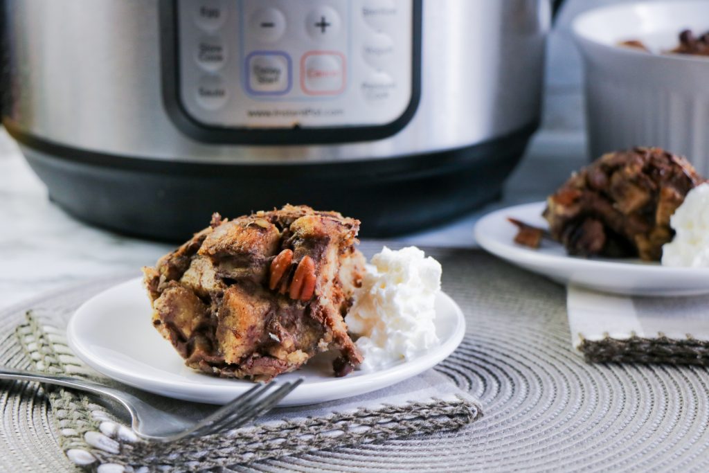 Instant Pot Chocolate Chip Banana Bread Pudding