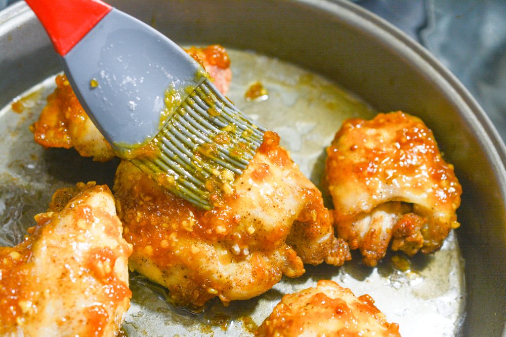 Keto Air Fryer Apricot Glazed Chicken Thighs - Saving Mealtime