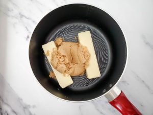 Melt butter & brown sugar