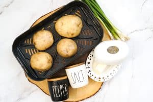 Air Fryer Baked Potatoes - process